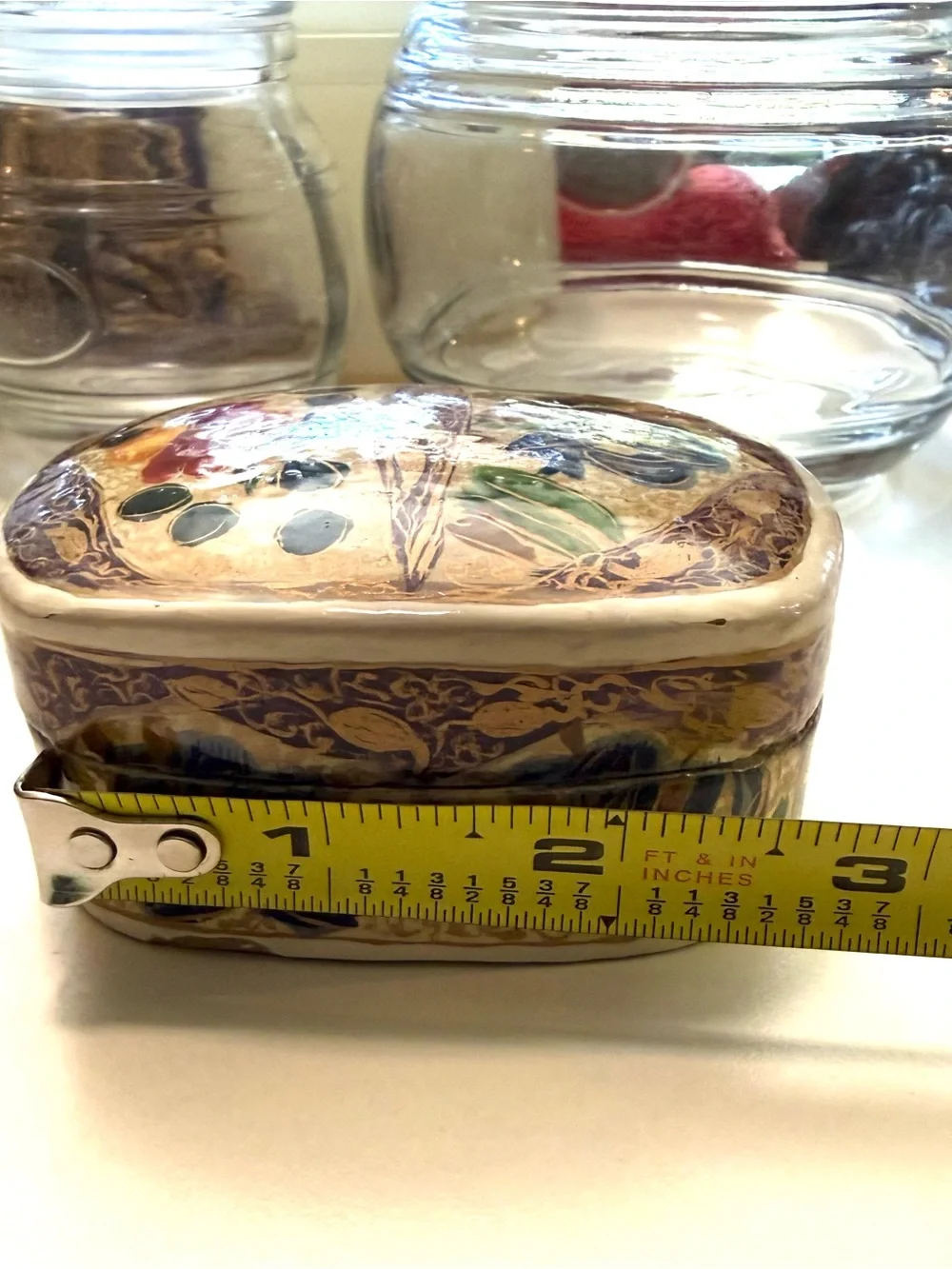 Vintage handmade/ Handpainted India,Kashmir laquer paper mache trinket box